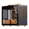 Jonsbo Z20 PC-Gehäuse Orange/Schwarz, kompakter Micro-ATX Mini-Tower aus Stahl mit Tempered-Glass-Seitenteil