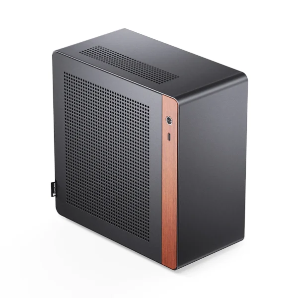 Jonsbo NV10 Black Mini-ITX Gehäuse aus Aluminium mit Walnuss-Front und Mesh-Seitenpanel