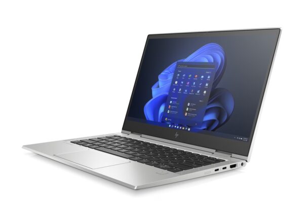 HP EliteBook x360 830 G8 Convertible Seitenansicht mit Anschlüssen und Tastatur