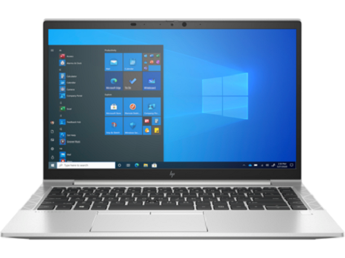 HP EliteBook 840 G8 Frontansicht mit QWERTZ Tastatur und Backlight HP EliteBook 840 G8 in Frontansicht mit Display, deutschem QWERTZ-Keyboard und beleuchteter Tastatur